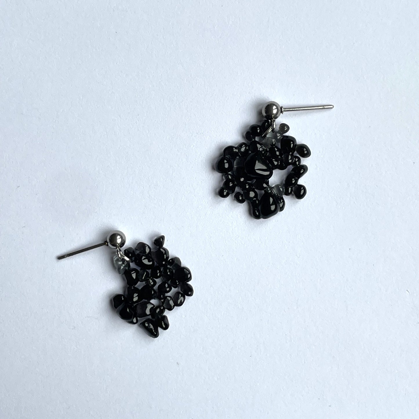 Obsidian - uhani iz črnega stekla